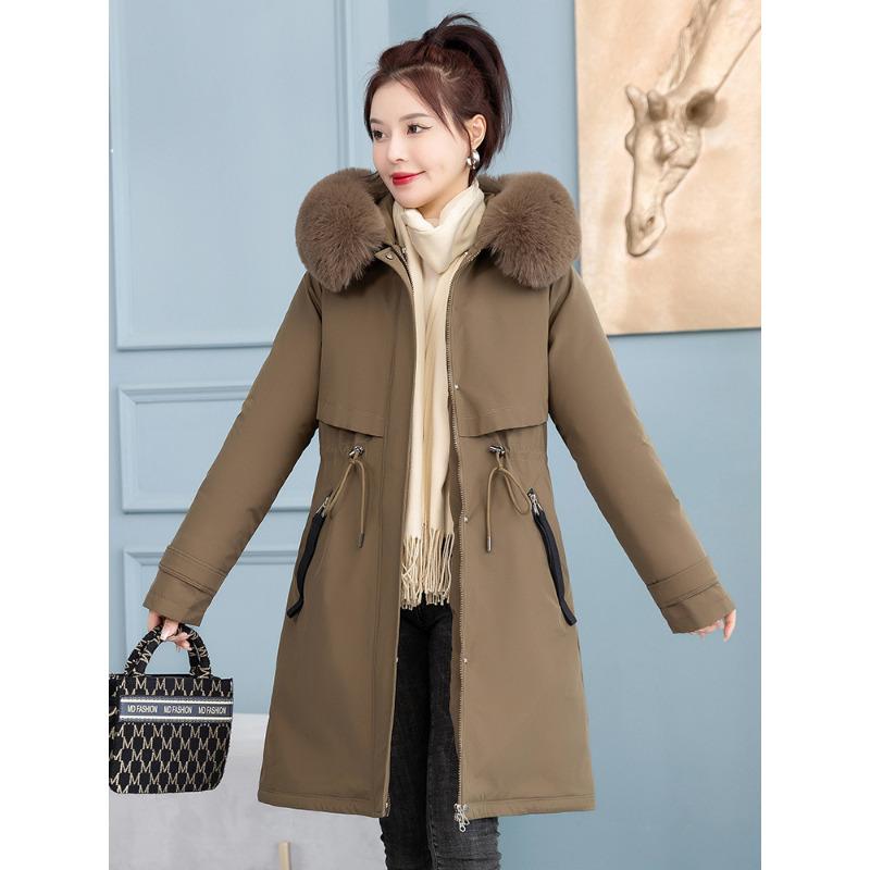 Long Thickened Padded Jacket Removable Liner Padded Jacket Winter Pie Trendy Jacket Windproof