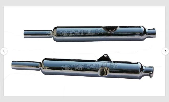 BSA Twin LH & RH Exhaust Muffler Chromed Dual Exhaust