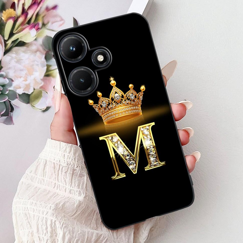 For Infinix Hot 30i Case X669 X669C Cute Crown Letters Cover Soft Silicone Phone Case For Infinix Hot 30i Hot30i Back Cover