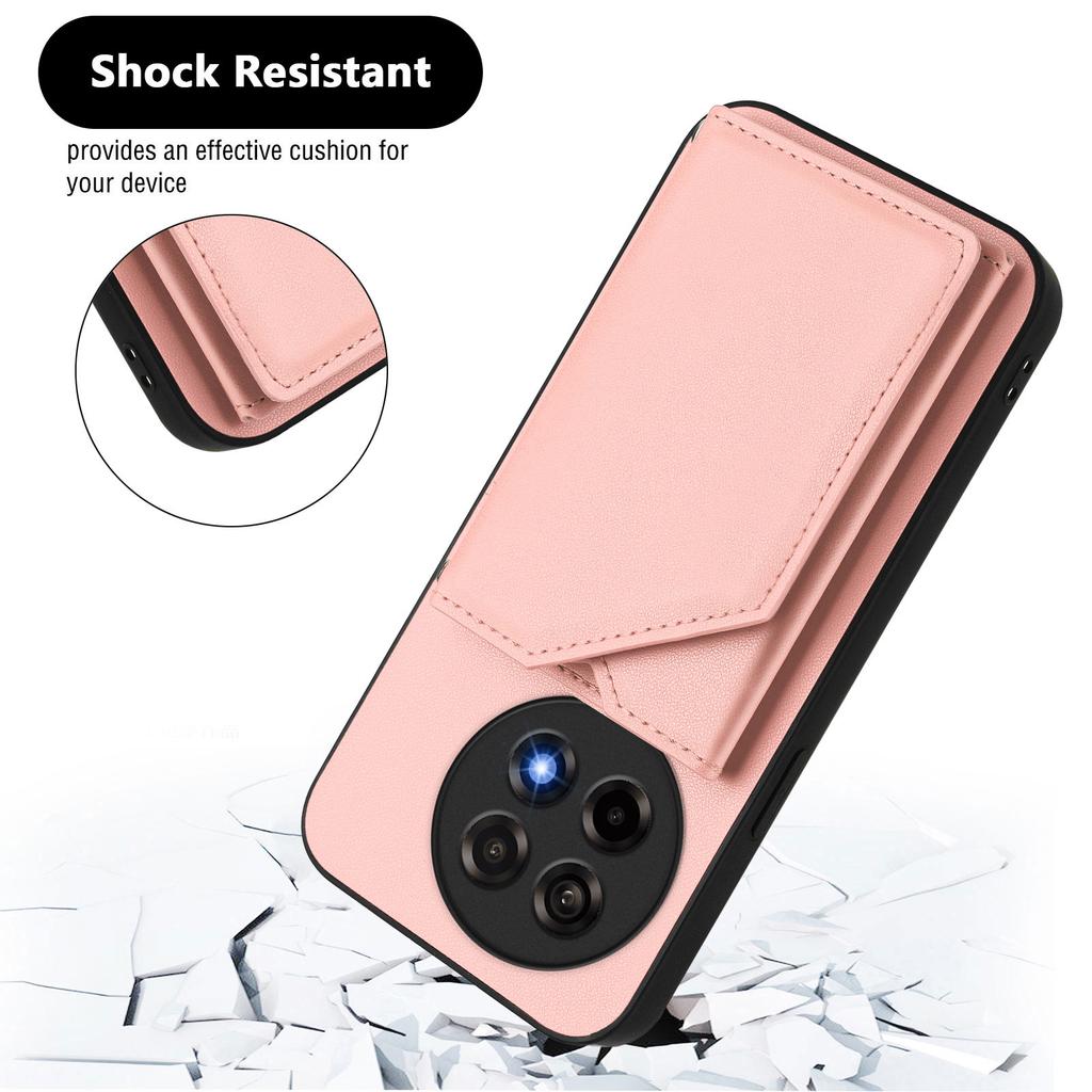 For OnePlus Ace 5 5G/OnePlus Ace 5 Pro 5G/OnePlus 13R 5G Case Card Holder Kickstand Skin-Touch Phone Cover with Wrist Strap