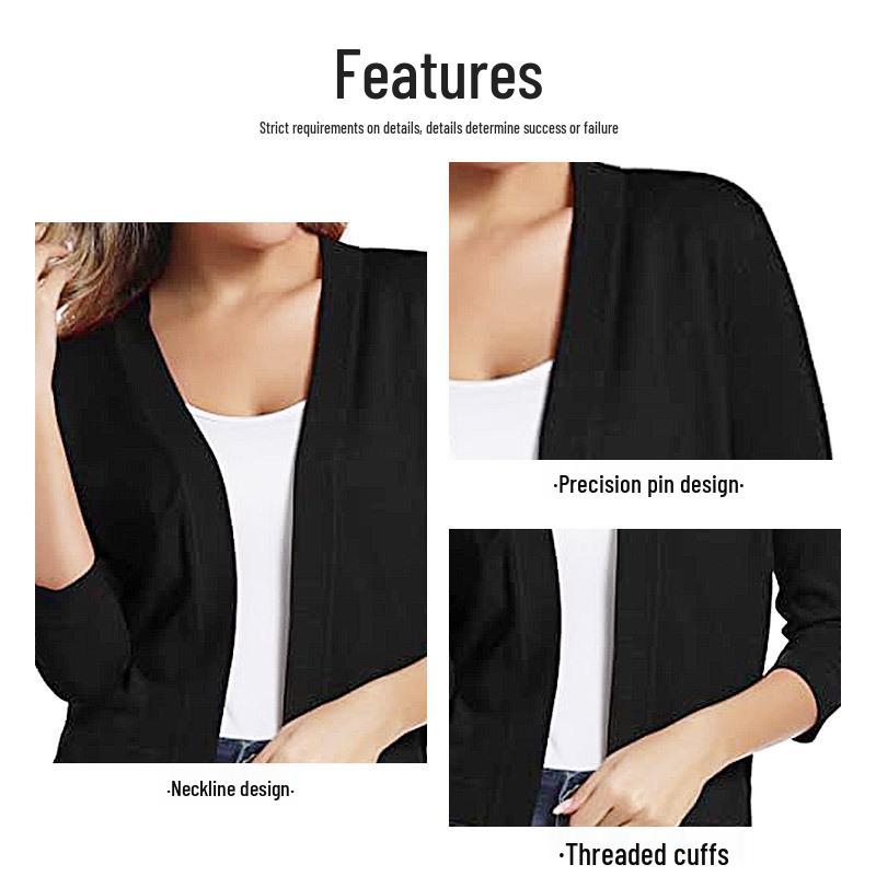 Versatile Women's Knit Cardigan Sweater - Simple, Short Jacket for Spring and Autumn