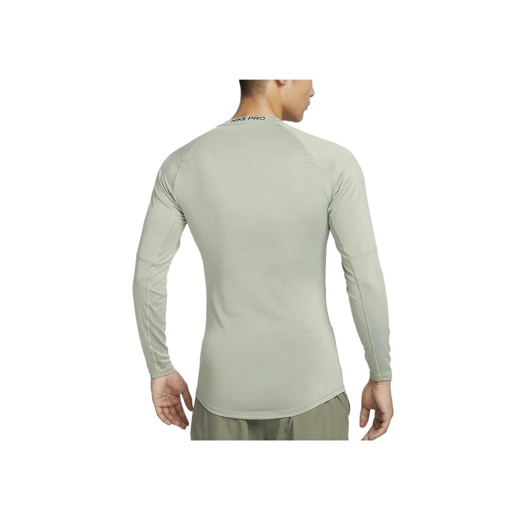 Nike Pro Dri-Fit Logo Breathable Quick-Dry Fitted Training Raglan Long Sleeve T-Shirt Men Tops Horizon-Green FB7920-370