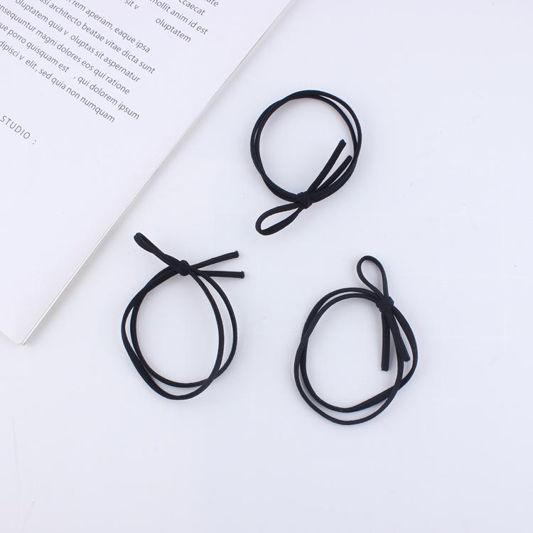Durable Black Elastic Hair Tie - Seamless, Thick & Thin Options