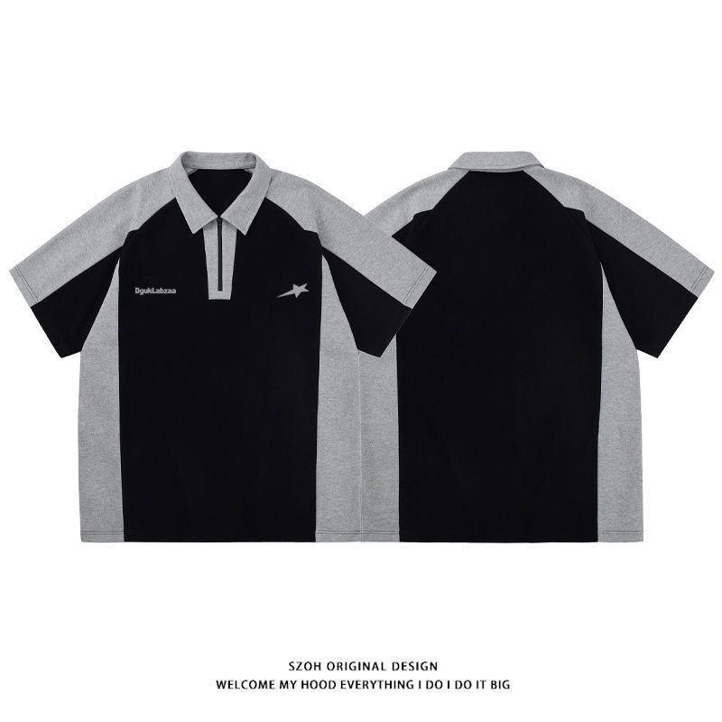 2KWEIRD Koreanischer Y2k-Reißverschluss T-Shirt Vintage Lässig Kpop Mode Sommer Grunge Übergroße Weiße T-Shirts Locker Kurzärmeliges Oberteil