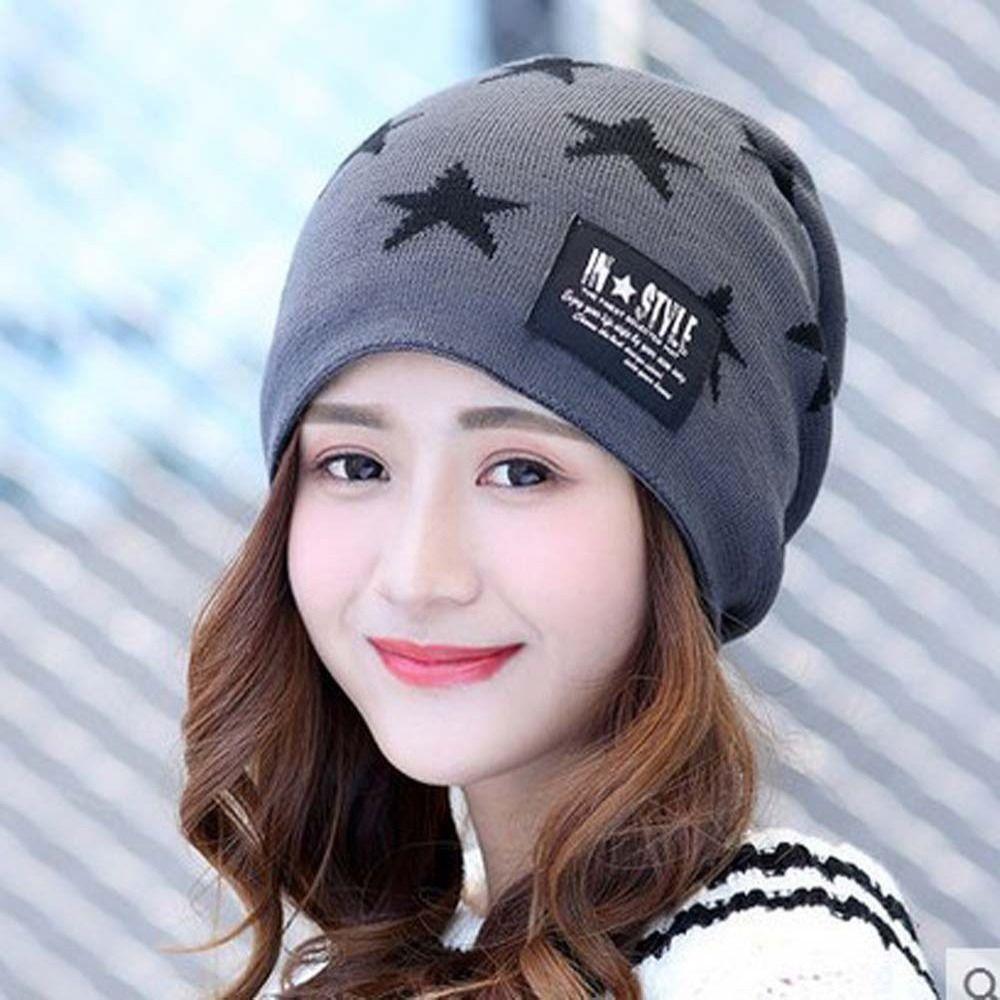 Plush Men's Beanie Cap Knitted Neck Scarf Hat Simple Winter Hat Scarf Set Riding