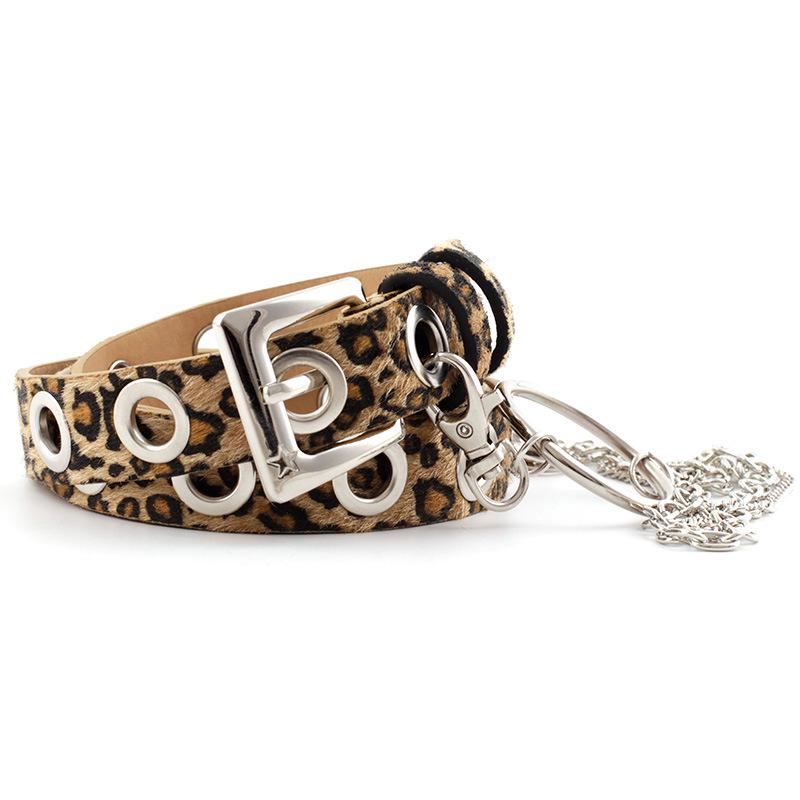 Style Punk Chic Faux Leather Chain Belt For Women With Design Eyecatching