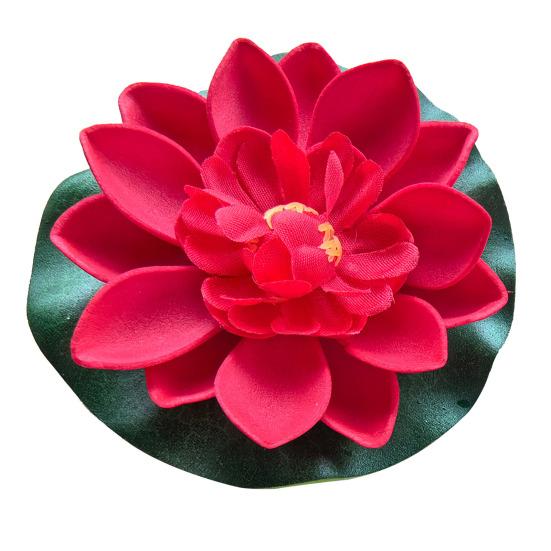 Floating Artificial Lotus Flowers with Lotus Leaf Realistic Faux Pond Plants Ornament for Lake Pool Aquarium Water Decoration