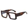 Ins New Square Thick Frame Anti Blue Light Glasses  Retro Leopard Print Anti Mobile Phone Computer Radiation Unisex Glasses