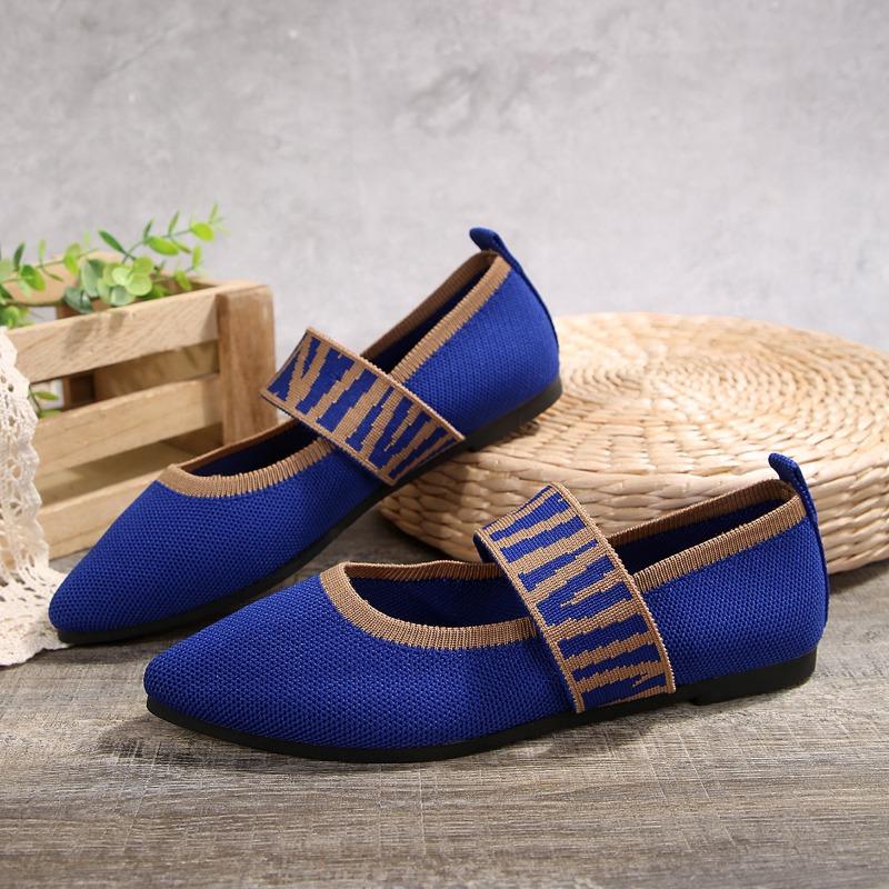Flat Flying Weave Pointed Shallow Single Shoes Women's Breathable