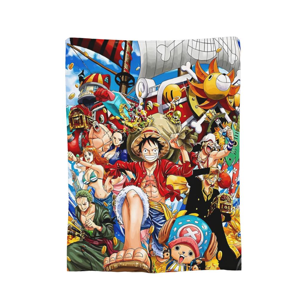 Luffy Anime Manga Coral Fleece Plush Throw Blanket Zoro Blanket for Home Couch Super Warm Bedding Throws,