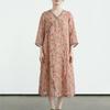 Γυναικείο Vintage Φόρεμα V-Neck Με Εκτύπωση Λουλουδιών Κουμπωτό Φορέματα Καλοκαιρινό Κινεζικό Στυλ Γυναικείο Φόρεμα