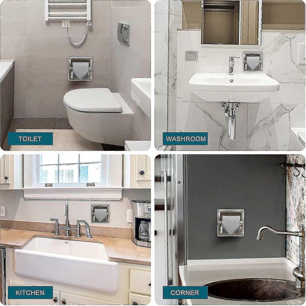 Recessed Toilet Paper Holder Brushed Nickel Toilet Paper Holder Wall Mounted Toilet Paper Holder