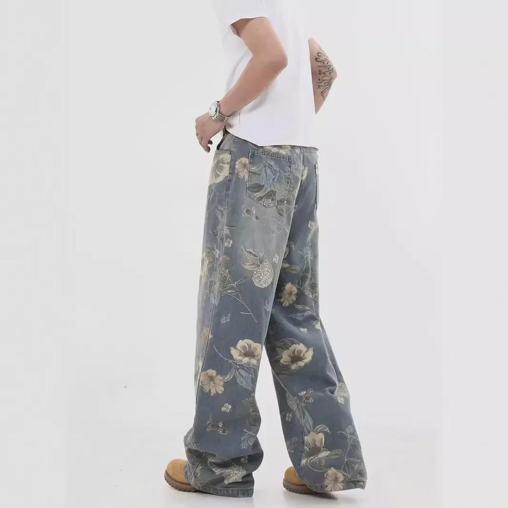 "2024 Trendy American Retro Wide-Leg Jeans - Unisex Straight Fit Casual Trousers"