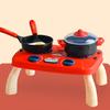 1 Set Mini Kitchen Cooking Playset Adjustable Knob Stove with Sound Light Cookware Utensils Accessories Toddlers Children Chef Pretend Play House Toys