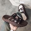 Fashion Men's outdoor casual slippers summer soft sole comfort anti slip beach shoes fashion thick sole breathable sandals walk slippers