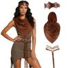 Disfraz de Vikingo Medieval: Capa, Cinturón con Borlas y Diadema para Cosplay de Halloween