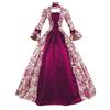  new, retro long-sleeved dress, printed temperament evening dress, cosplay dress.