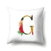 Polyester Pillowcase Watercolor Flowers Car Decoration Print 26 English Letters Home Cushion Cover