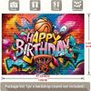 2D Plane 1 Basketball Birthday Party Banner Graffiti Basket Design Suitable for Basketball-themed Parties and Photo Booths
