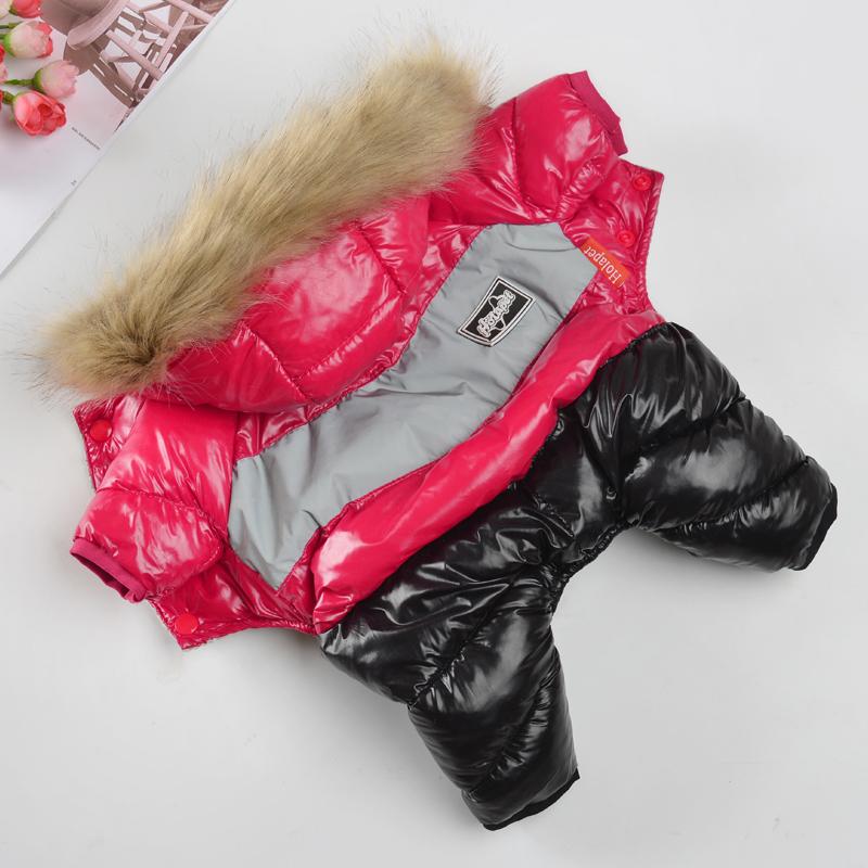 

Зимняя одежда для собак, комбинезон для щенков, теплая куртка для собак, меховой воротник, одежда для домашних животных, зимняя одежда для собак 10