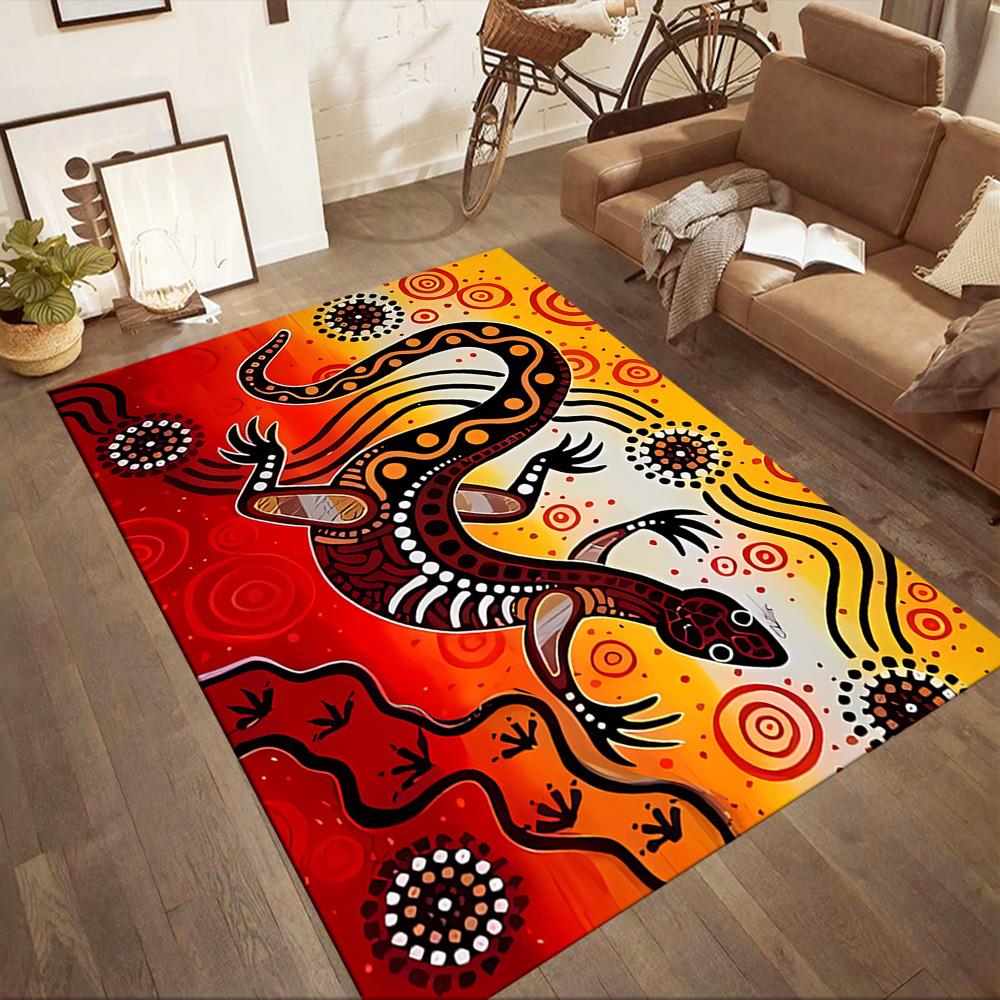 Aboriginal Artwork Floor Mats for Living Room, Bedroom and Room Decoration Are Suitable for Gifts.