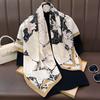French Style Printed 90cm Square Scarf For Office Commute Neck Wear