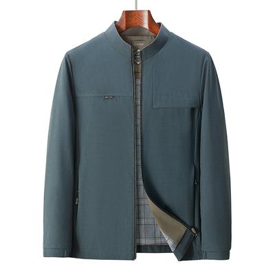 New Spring and Autumn Style Men's Casual Stand Collar Loose Jacket Pocket Long Sleeve Versatile Jacket