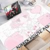 Kawaii Pastel Pink Anime Girl Mouse Pad Sweet Lolita Girl With Cake Cherry Heart Background Desktop Mat
