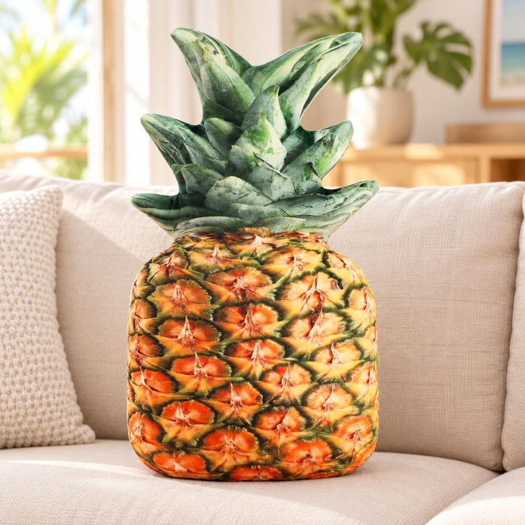 [dokidoki] Pineapple Cushion Plush Body Pillow Realistic Fruit Print Fruit Shape Sofa Interior Cute Funny Present Pine Total Length 60cm 4949