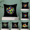 Game RRubik CCube Pillow Case Antidustmite Pillowcase Invisible Zipper Silky Short Plush Sofa Cushion Cover