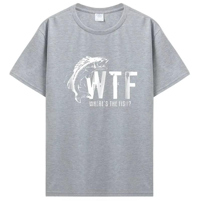 Best Selling WTF Wheres The Fish Funny Fishing TShirt Unisexs Clothing Versized Unisex Streetwear Tshirt Casual Cotton Tops Tees