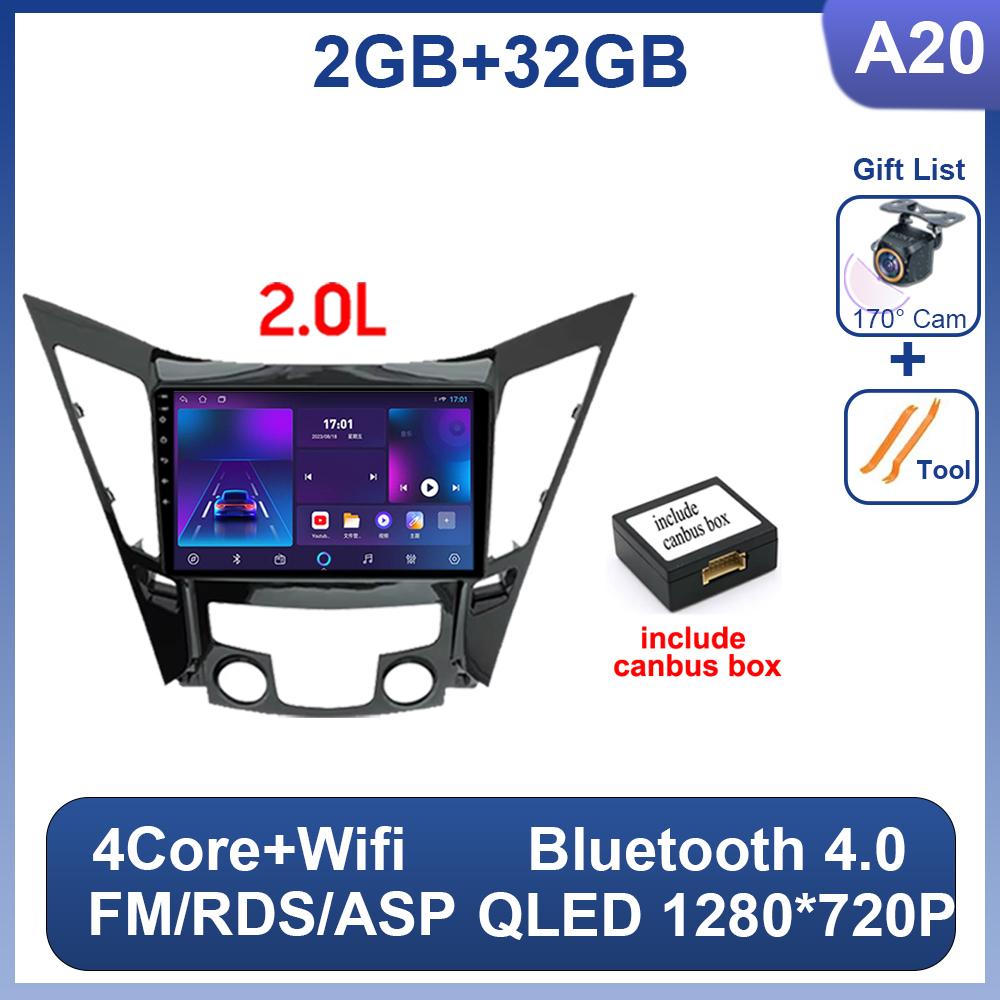 For Hyundai Sonata 6 YF 2009 - 2015 Android 14 Car Radio Multimedia Video Player GPS Navigation AI Voice 4G CarPlay Head Unit