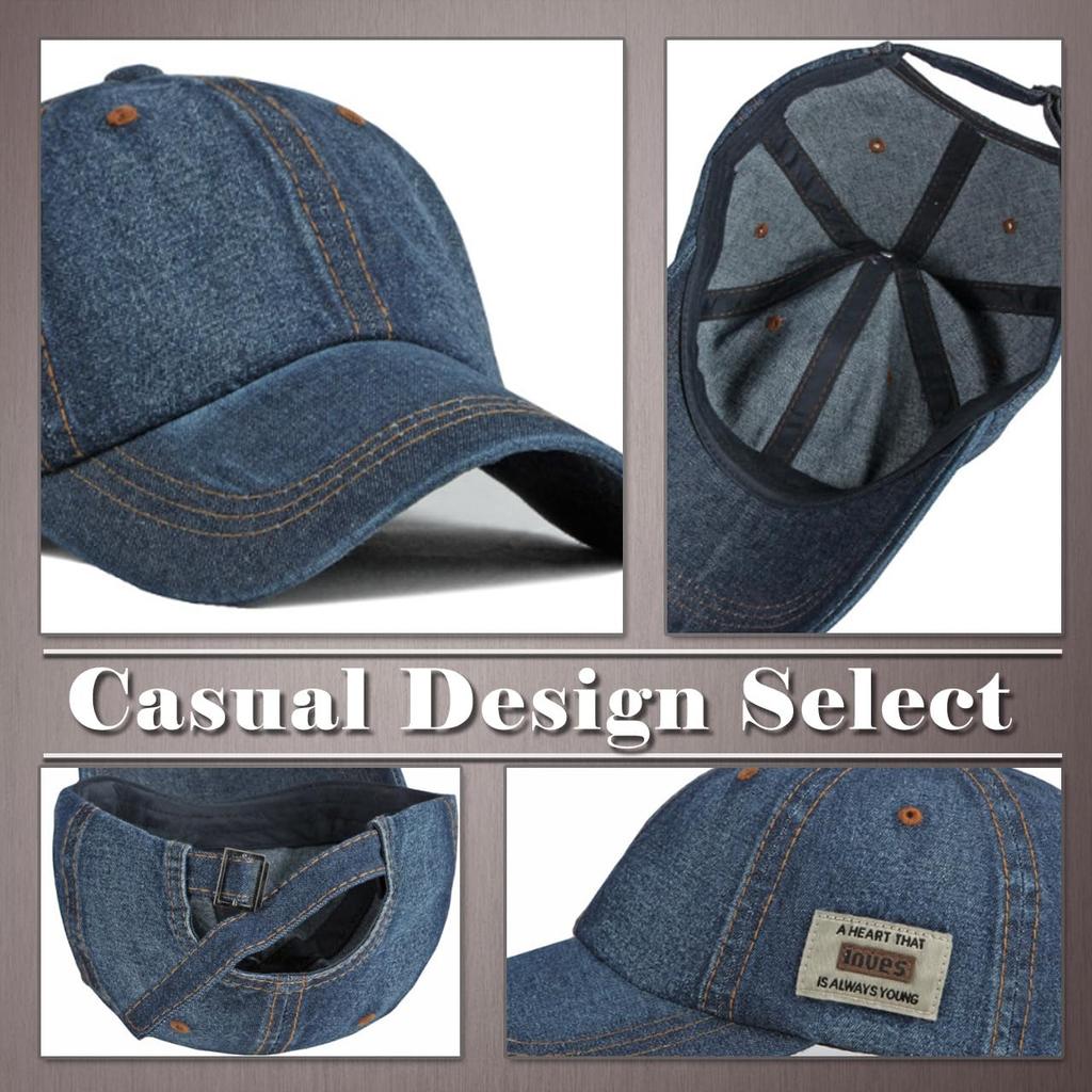 One Limitation CP416 Denim Cap with Simple English Casual Style for Men and Women (Black) Patch, Design, Brim, Letters,