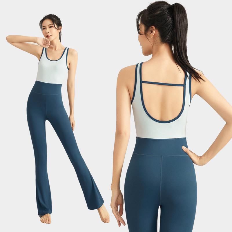 Women's Premium Cross-border Micro-flare Yoga Jumpsuit for Fitness and Sports Training
