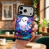 Phone Case: 2D flat, suitable for iPhone 18 17 16 15 14 13 12Pro protective case, neon little ghost, perfect Christmas and Halloween holiday gift