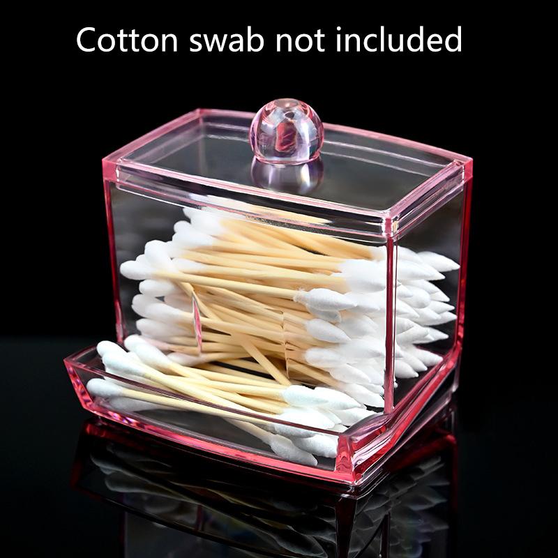 Прозрачная коробка для ватных палочек коробка для хранения с крышкой коробка для хранения в ванной комнате подходит для ватных шариков ватных палочек косметических коробочек 573₽