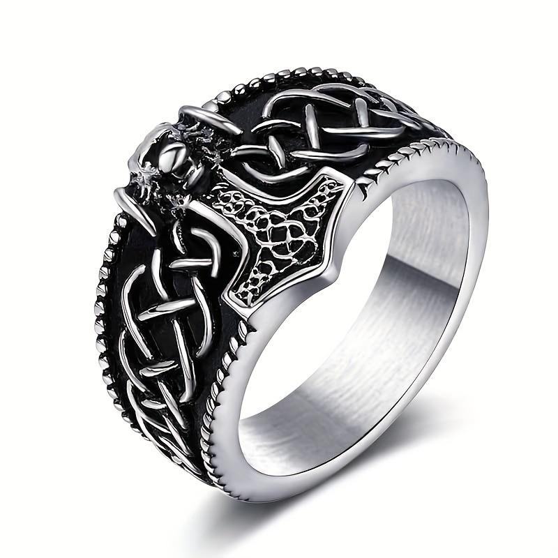 Vintage Thor s Hammer Lion Head Ring 316 Stainless Steel Men s Fashion Amulet Jewelry 11