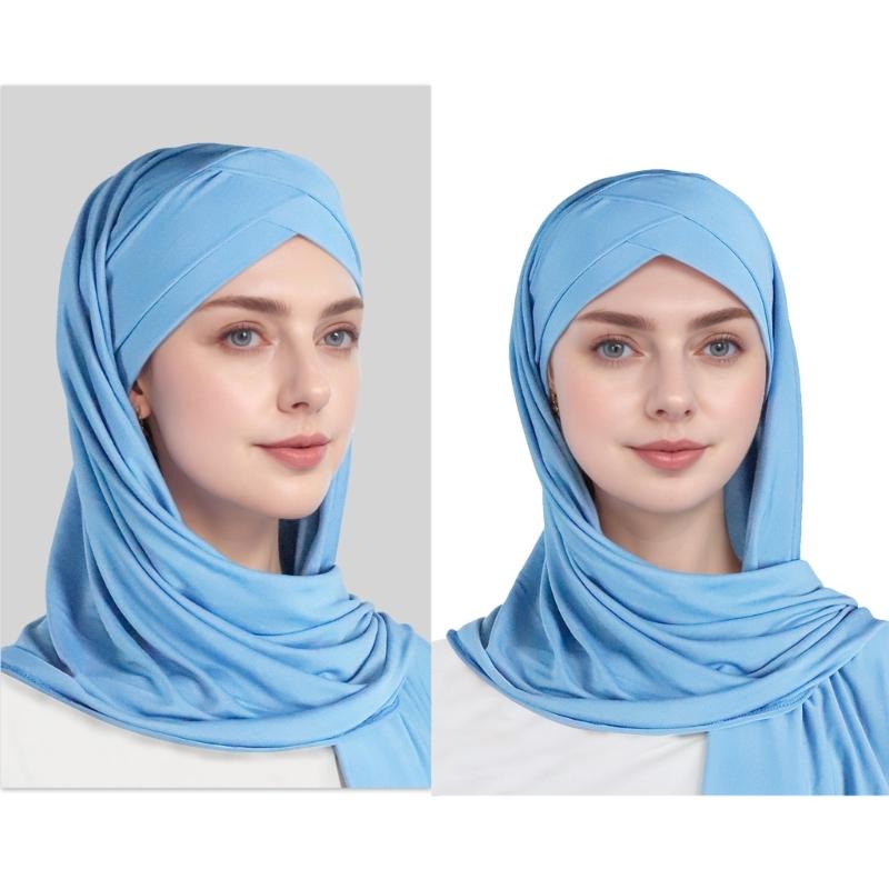 Fashion Scarf Solid Color Women's Headscarf Accessory Comfortable Stretchable Fabric For Outdoor Travel
