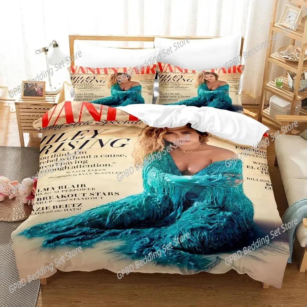 Singer Miley Cyrus Beding Set For Bedrom Soft Modern Bedspreads Comefortable Children Kids Soft Duvet Cover Comfortable Quilt Cover And Pilowcase