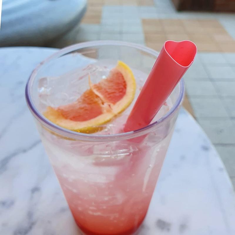 25Pcs Smoothie Straws Heart Shaped Pink Straws Drinking Cute Plastic Straws