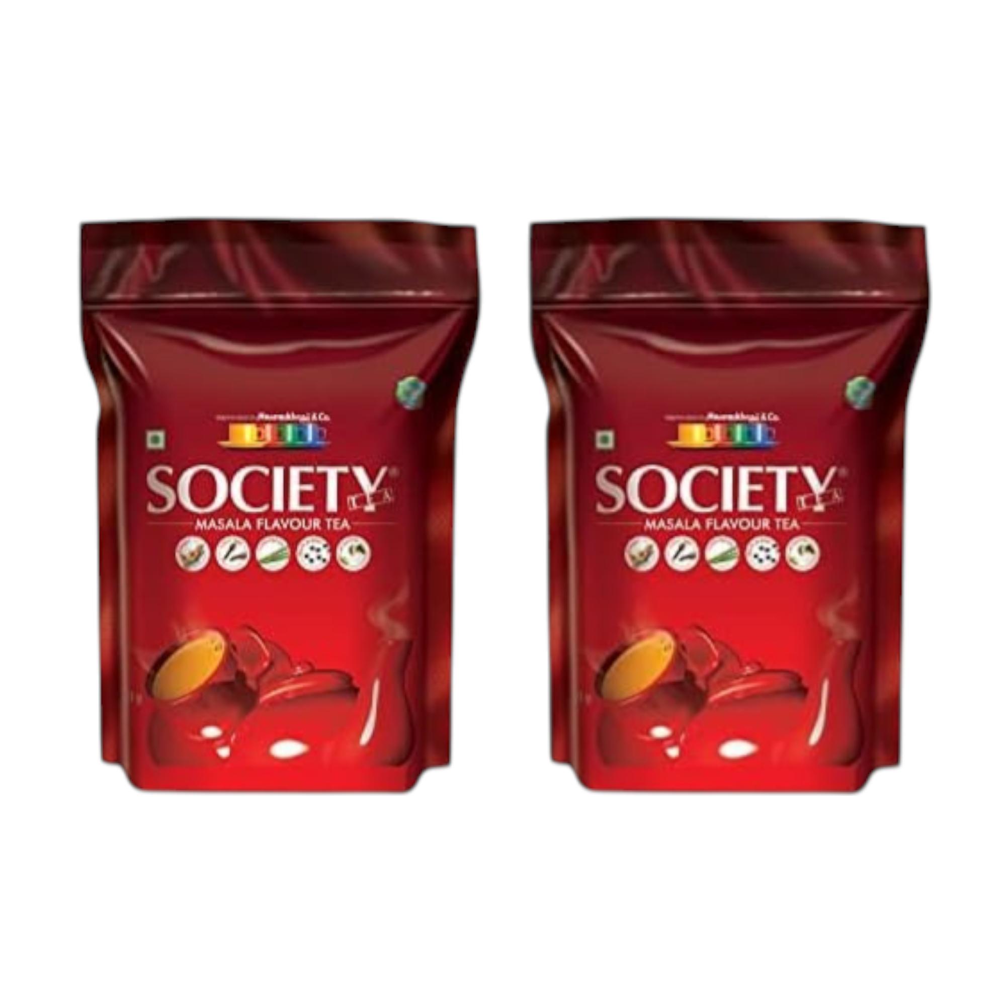 Society Tea Masala Chai Assam Black Tea With Natural Spice Blend Classic Flavor Refreshing Daily Beverage Pack Of 2 250 g