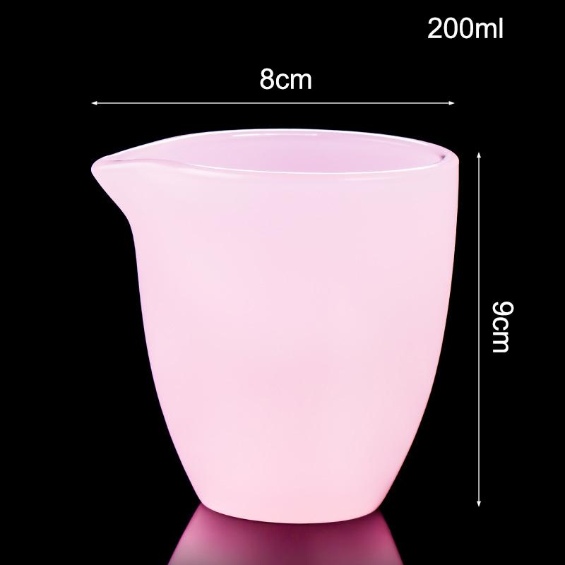 Furong Jade Porcelain Fair Cup-Harmony Chahai  Tea Cup Pink Tea Dispenser Glass Jade Glazed Tea Set Accessories 200ml