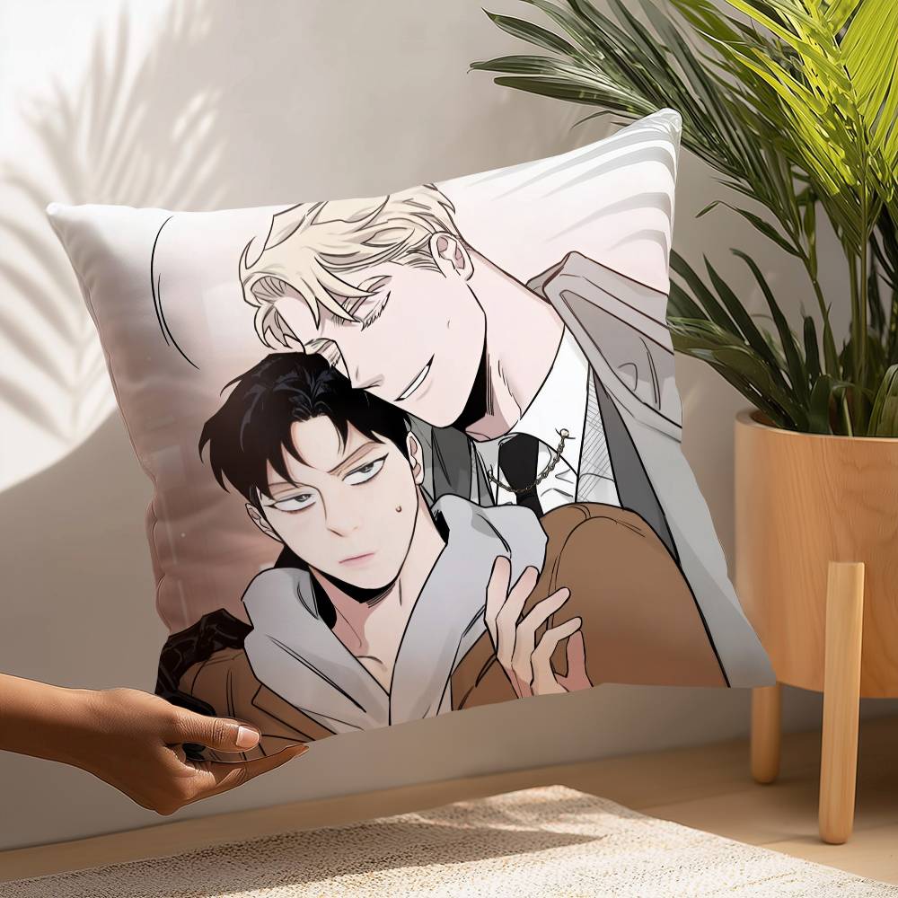 BL M-manhwa Anime Pillow Case Plush Fabric Soft Pillowcase Double Sided Print Cushion Cover Household Gifts