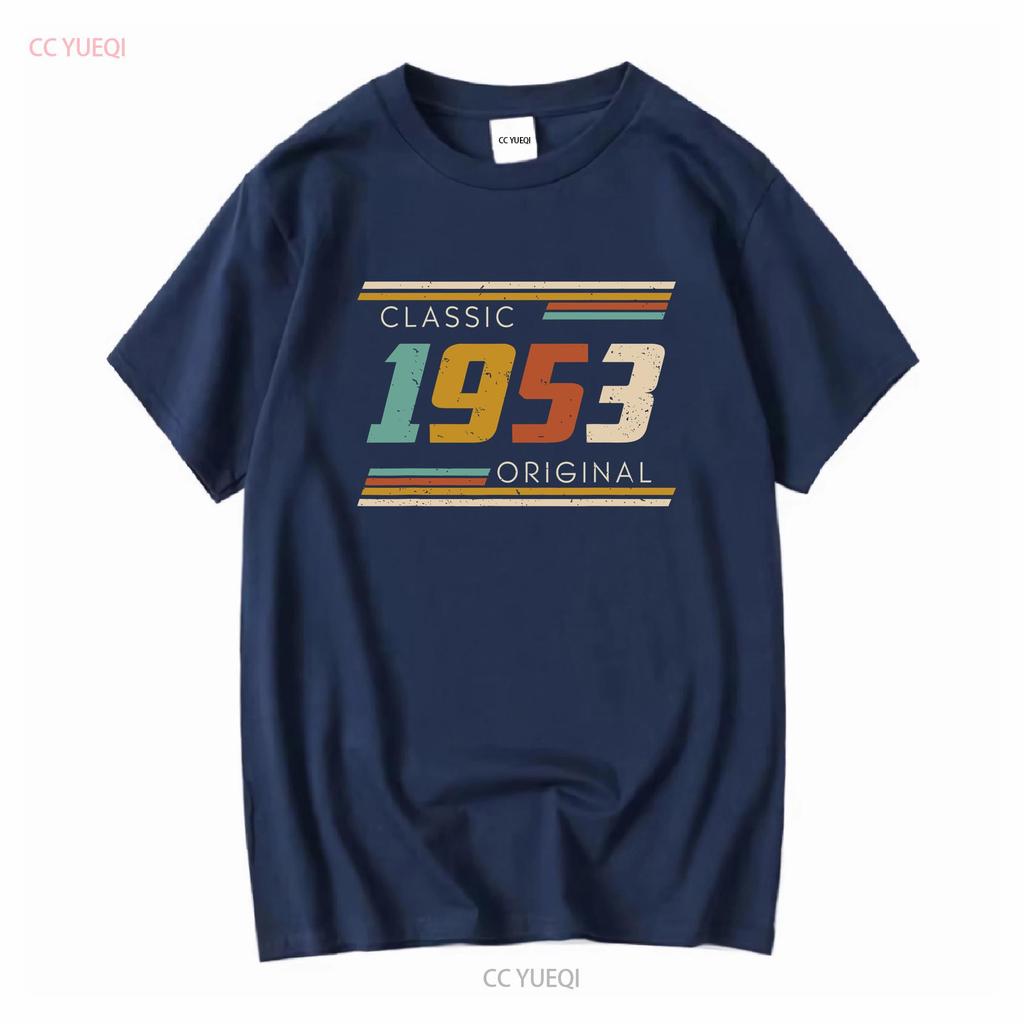 Classic 1953 Original T Shirt Birthday For Mens Vintage Washed Homme Breathable Streetwear Unisex Comfortable Slightly