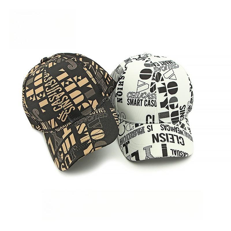 Graffiti Letter Print Baseball Cap Unisex Streetwear Structured Hard Top Peaked Hat Spring Summer Outdoor Sun Protection Visor for Men Women