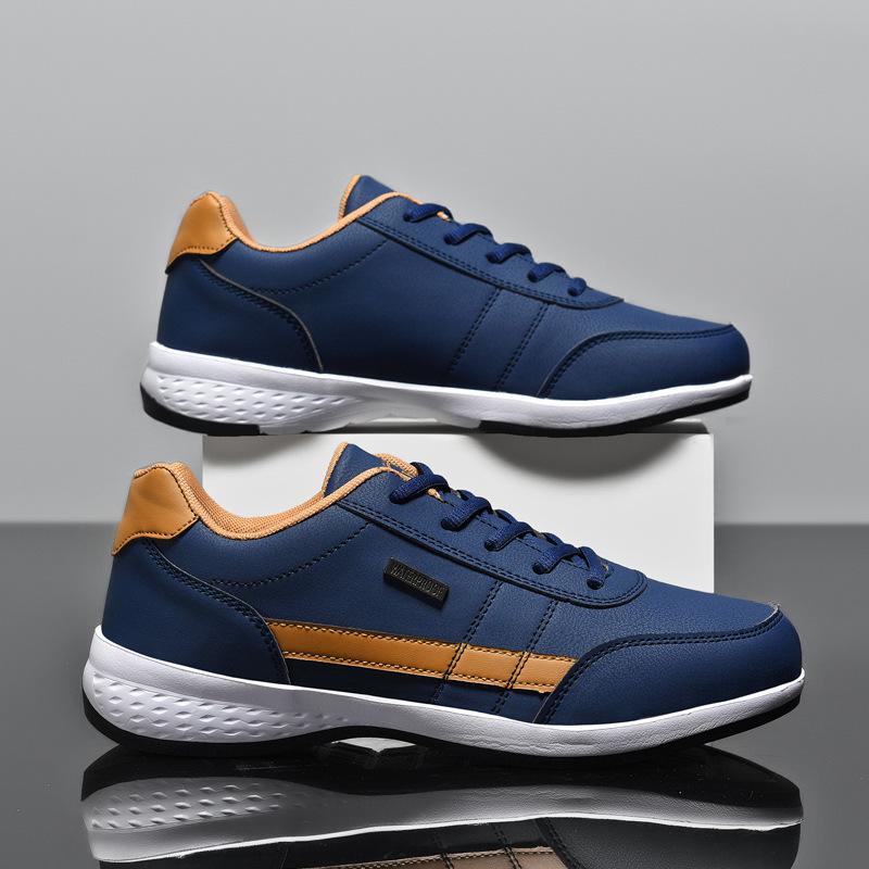 Men's Shoes Spring and Summer Fashion Do Not Stew Feet Casual Shoes Blue Outdoor Trend Simple Leather Sneakers