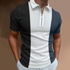 Lapel Polo Shirt Men's Short-sleeved Men's Casual Gradient Colour Blocking Men's T-shirt Tops