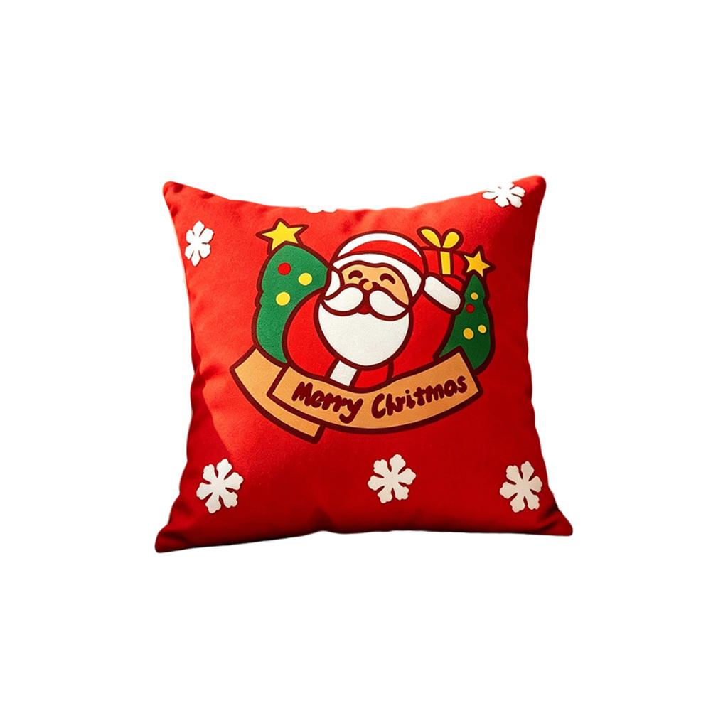 Christmas Festive Pillowcase, Imitation Embroidery Holiday Decoration, American Throw Pillow, Living Room Sofa Cushion, Bay Window Pillowcase