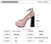 Fashion Summer European and American Peep Toe Shoes Super High-Heeled Pumps Platforms Goth Sandals Ankle Strap Buckle Wedding Party Shoe