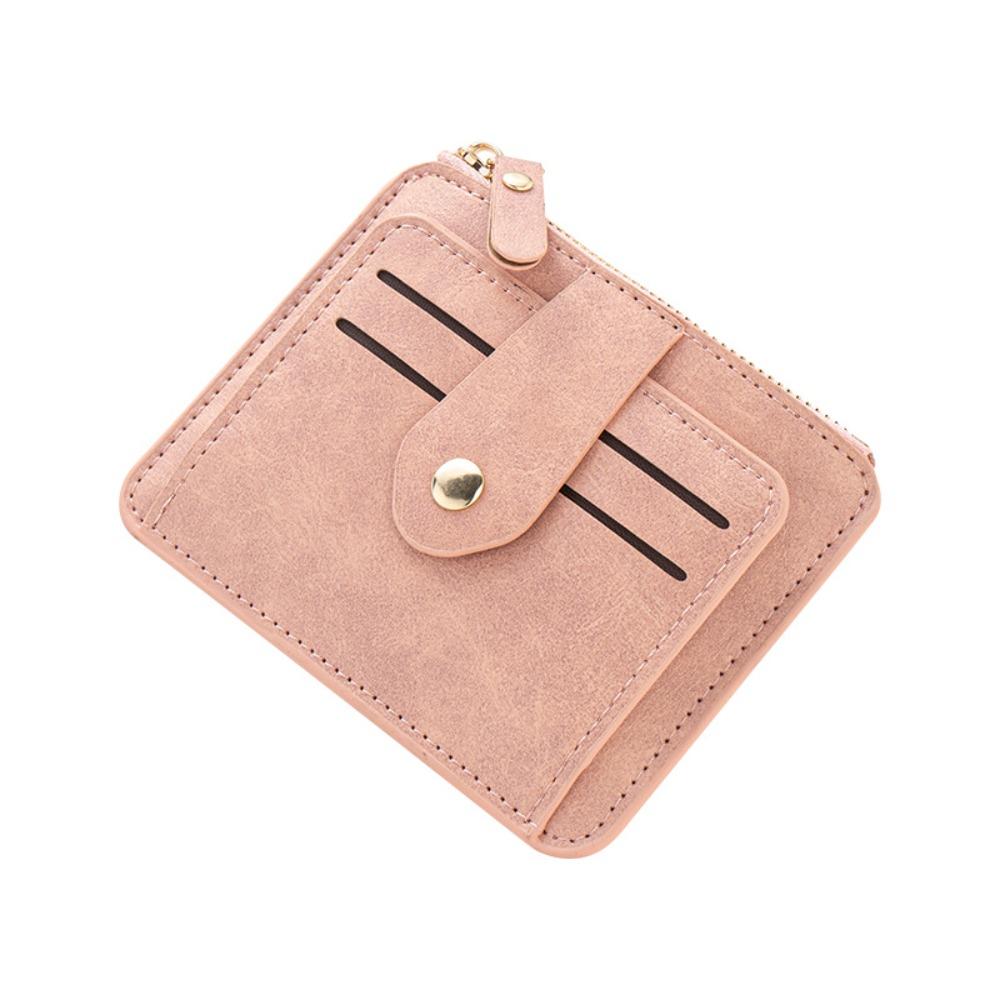 Simple PU Leather Women's Card Bag Zipper Large Capacity Men's Wallet Business Card Holder for Male And Female